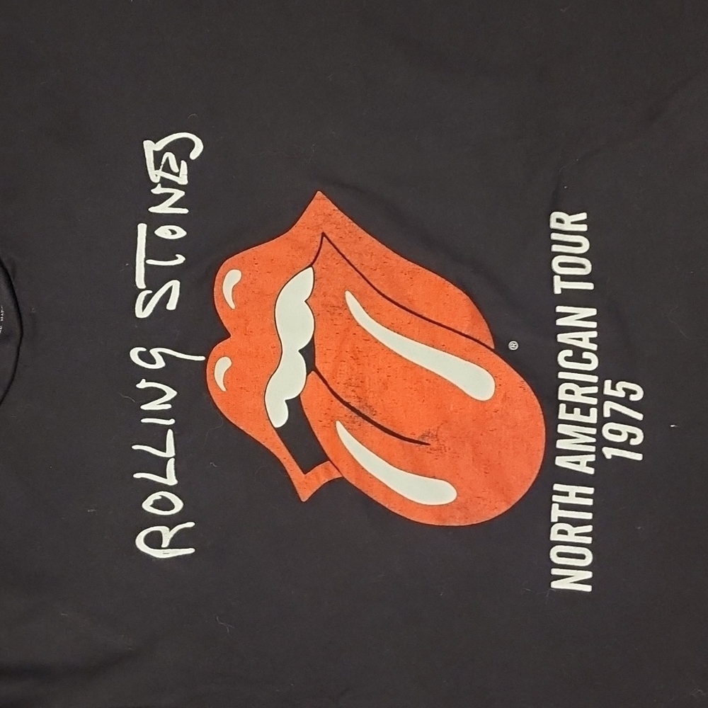 The Rolling Stones North American Tour 1975 size large 100% cotton crew neck - Picture 2 of 4